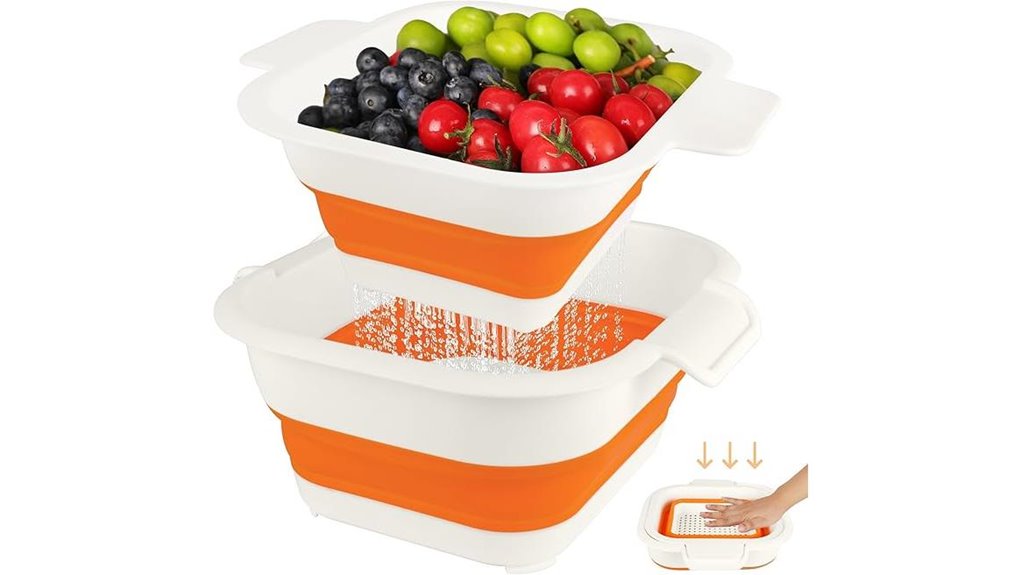collapsible double layer colander set