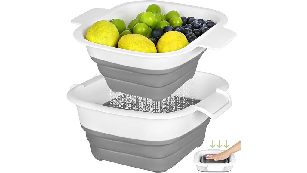 collapsible double layer colander set