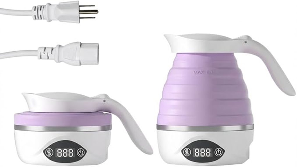 collapsible dual voltage silicone kettle
