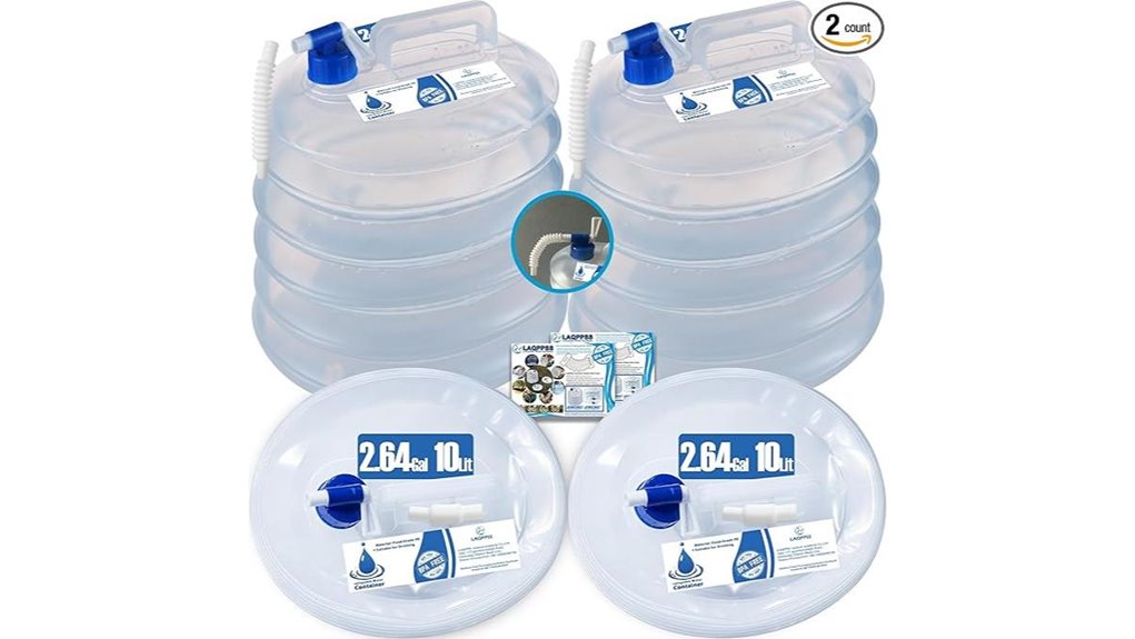 collapsible food grade water containers