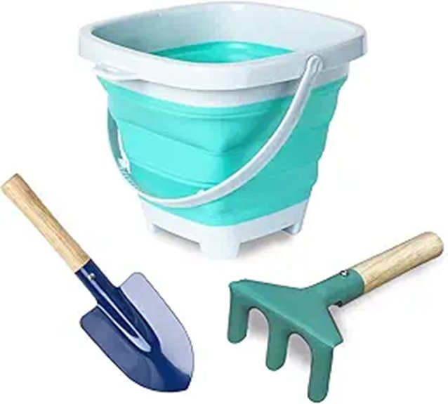 collapsible metal beach bucket set