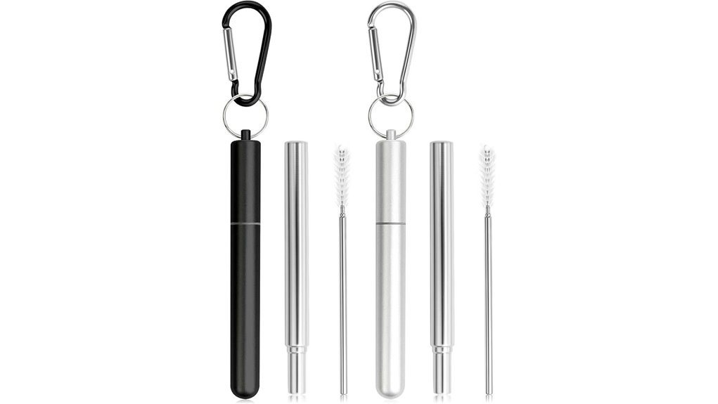 collapsible metal travel straws