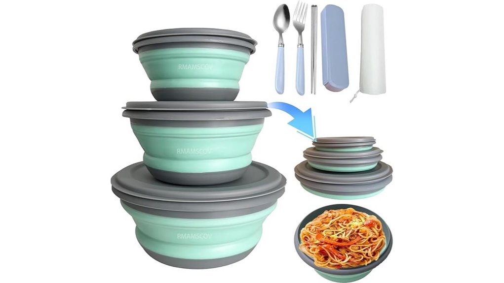 collapsible silicone camping bowl