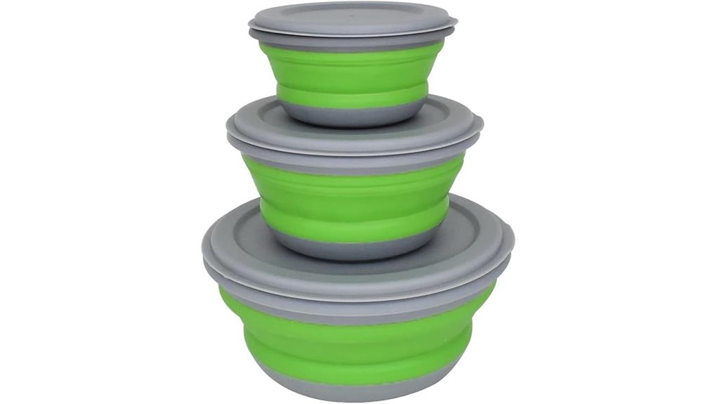 collapsible silicone camping bowls