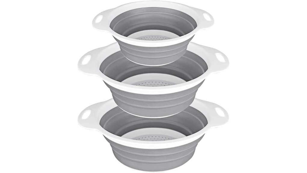 collapsible silicone colander set