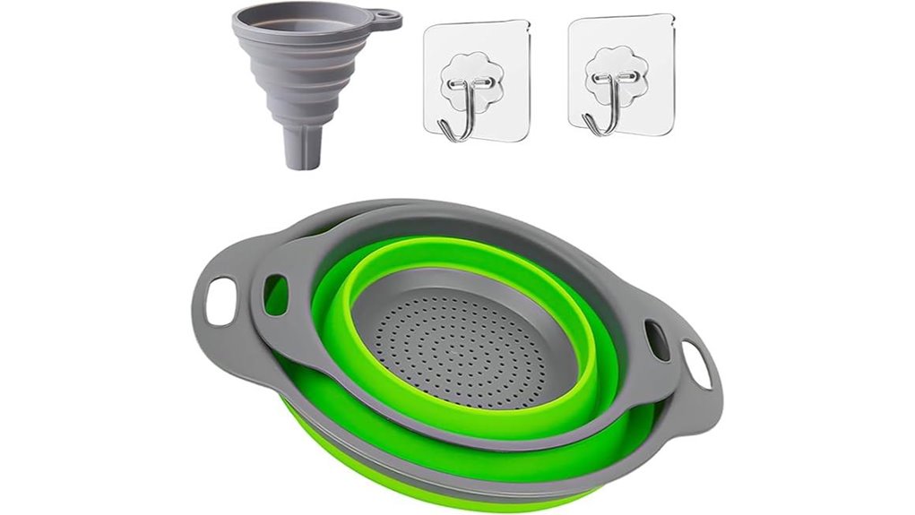 collapsible silicone colander set