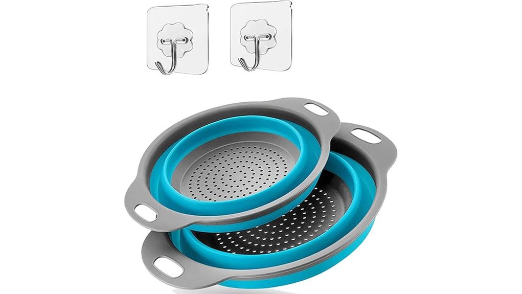collapsible silicone colander set