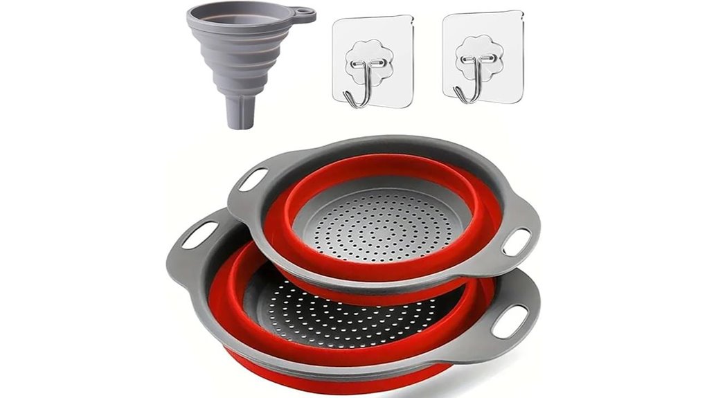 collapsible silicone colander set