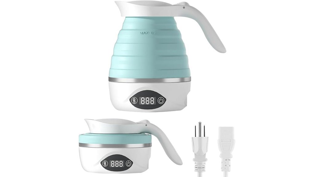 collapsible silicone dual voltage kettle