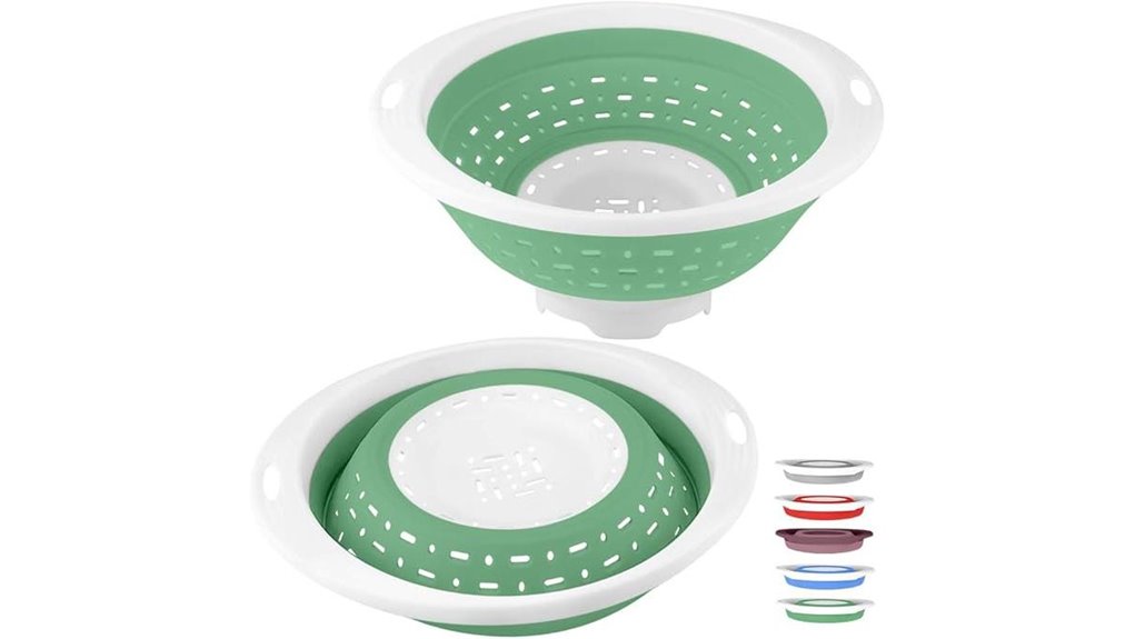 collapsible silicone foldable colander