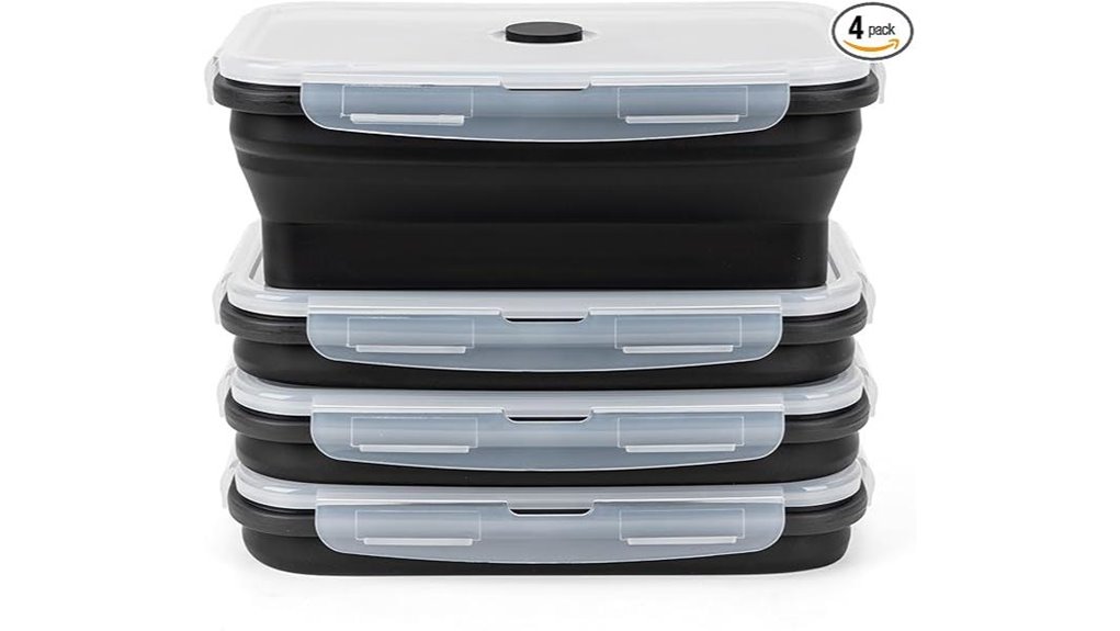 collapsible silicone food storage set