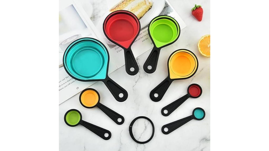 collapsible silicone measuring set