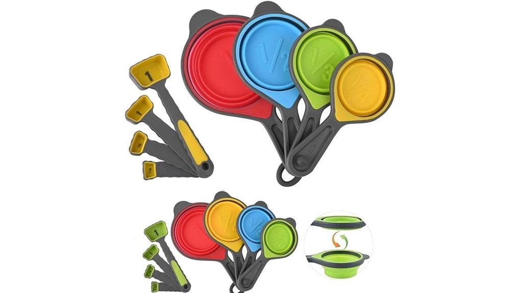 collapsible silicone measuring set