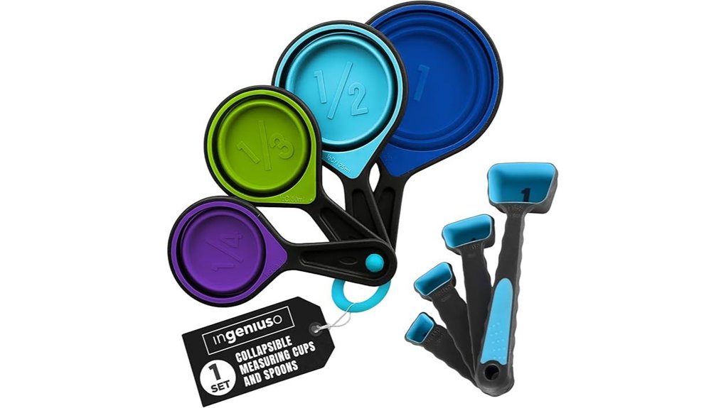 collapsible silicone measuring set