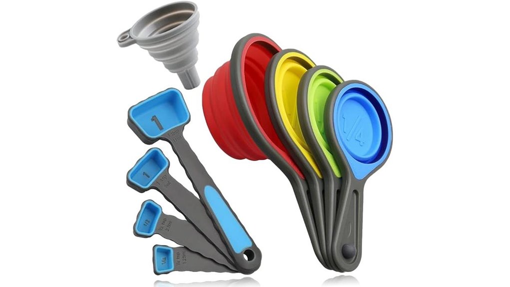 collapsible silicone measuring set