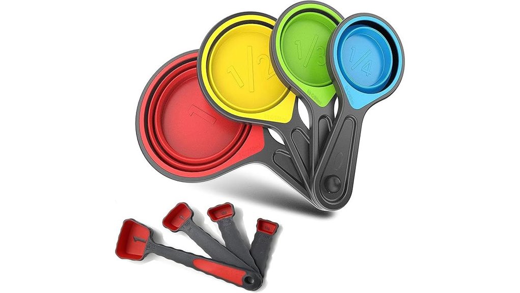 collapsible silicone measuring set