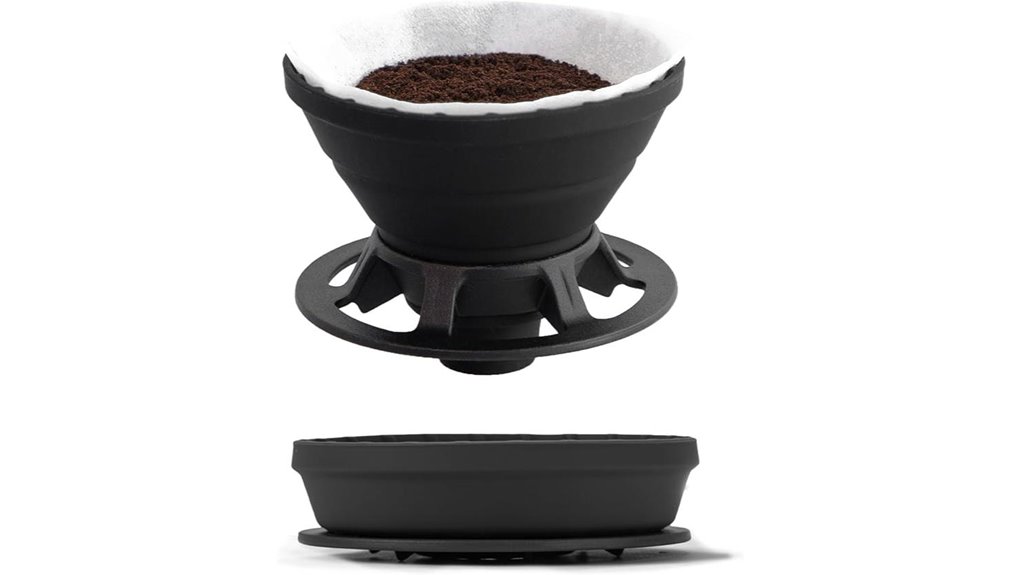 collapsible silicone pour over dripper