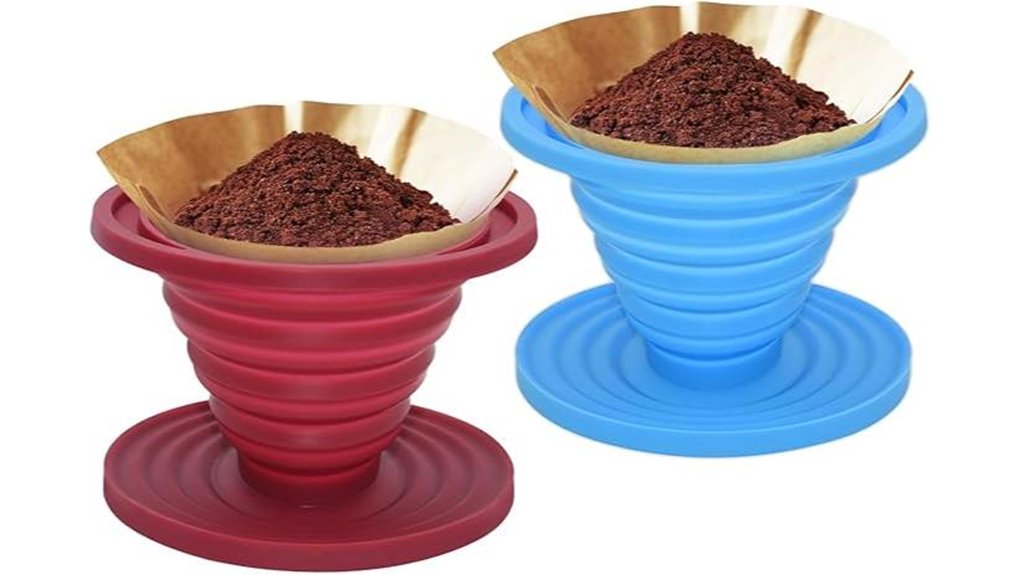 collapsible silicone pour over drippers