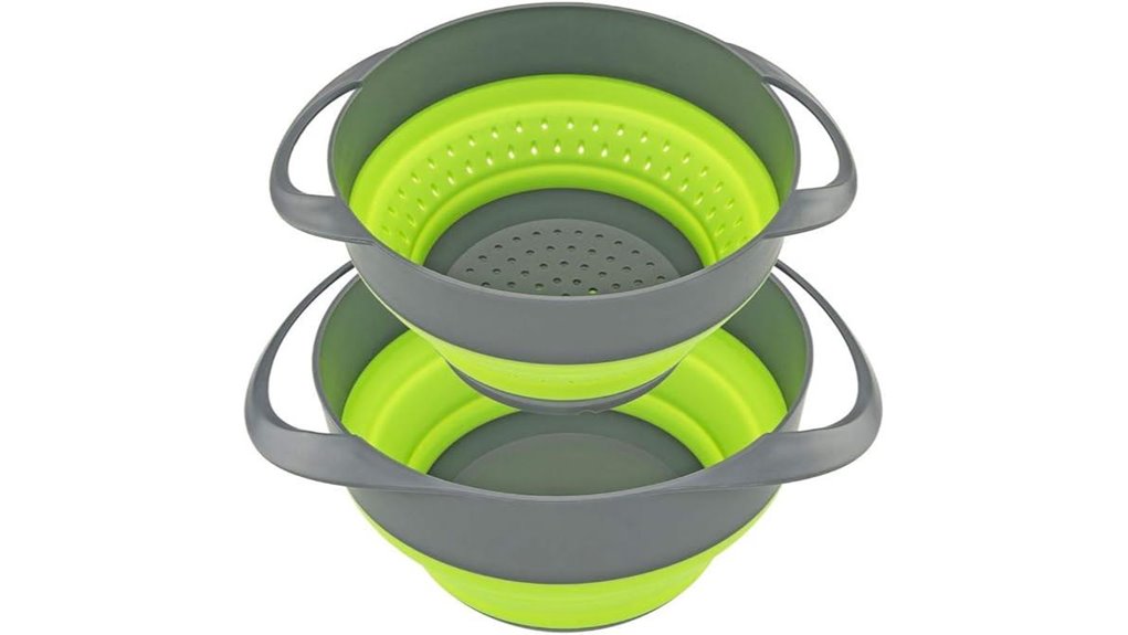 collapsible silicone strainer bowl