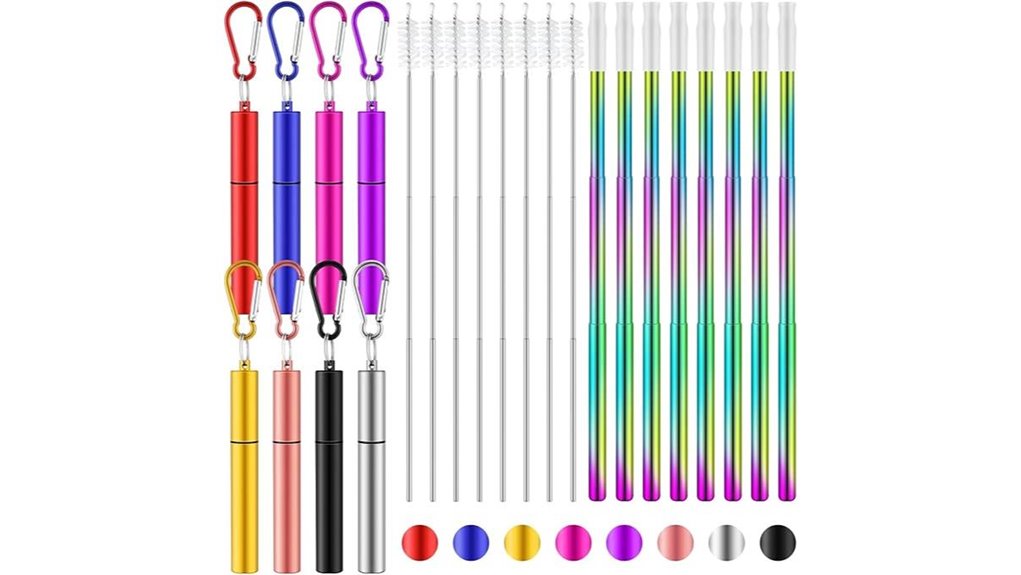 collapsible stainless steel reusable straws