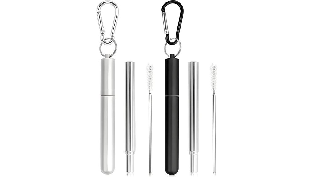collapsible stainless steel travel straws