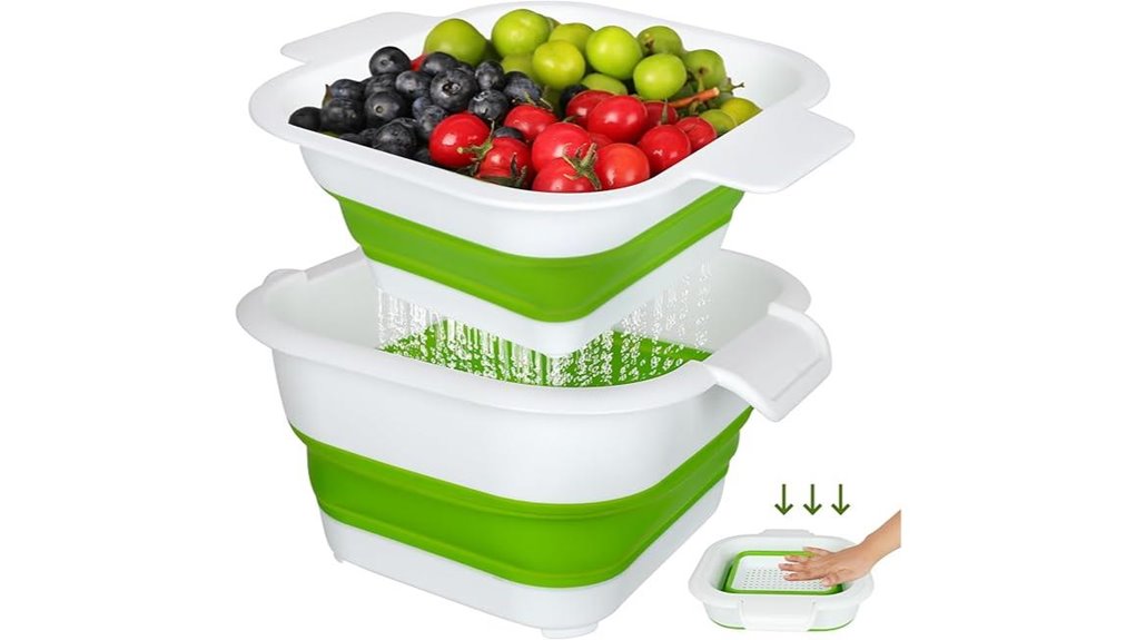 collapsible two in one colander set