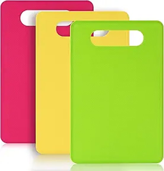 color coded non slip cutting boards
