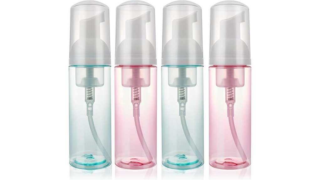 compact 2oz travel foam bottles