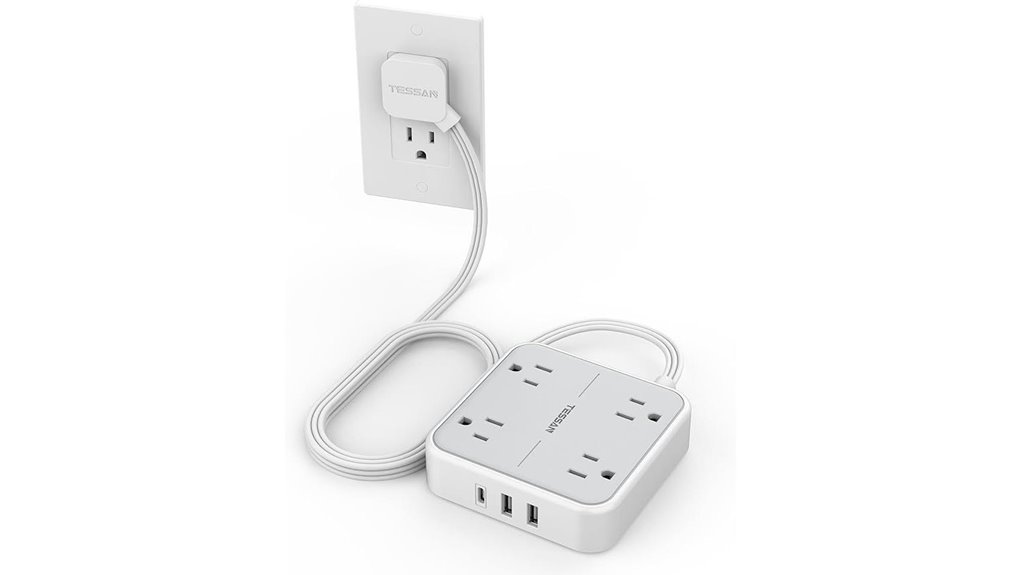 compact 5ft usb c surge protector
