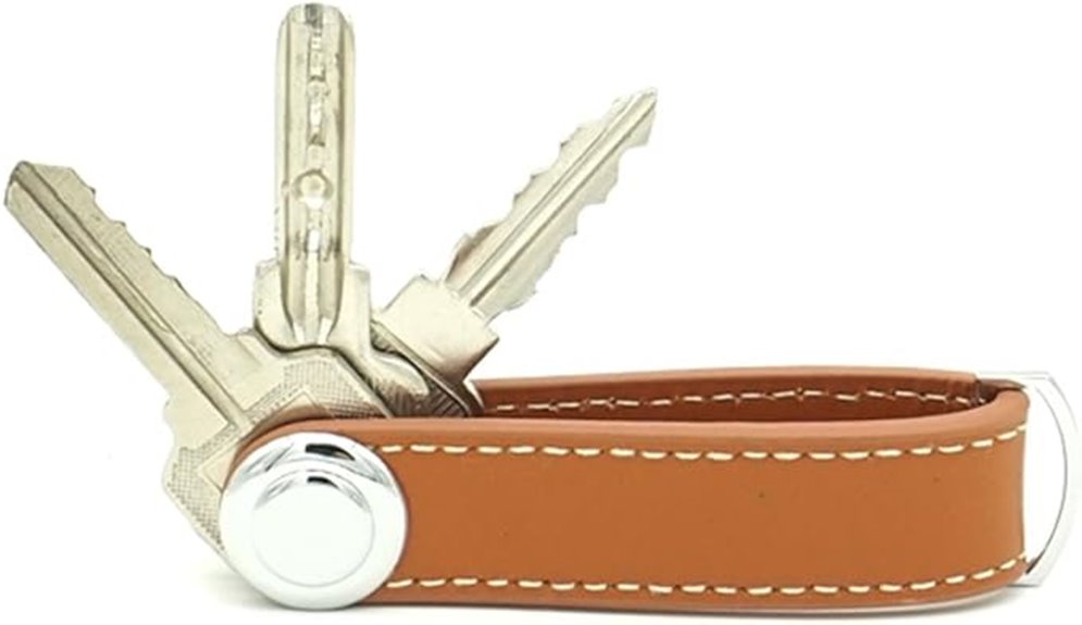 compact brown pocket key holder