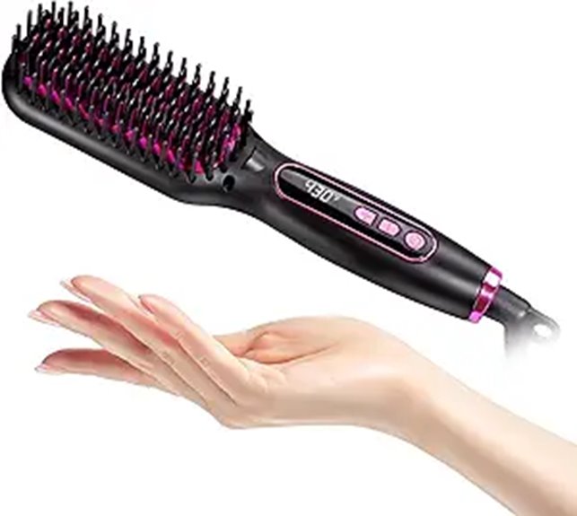 compact dual voltage ceramic straightening brush