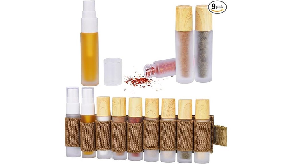 compact nine piece spice spray set