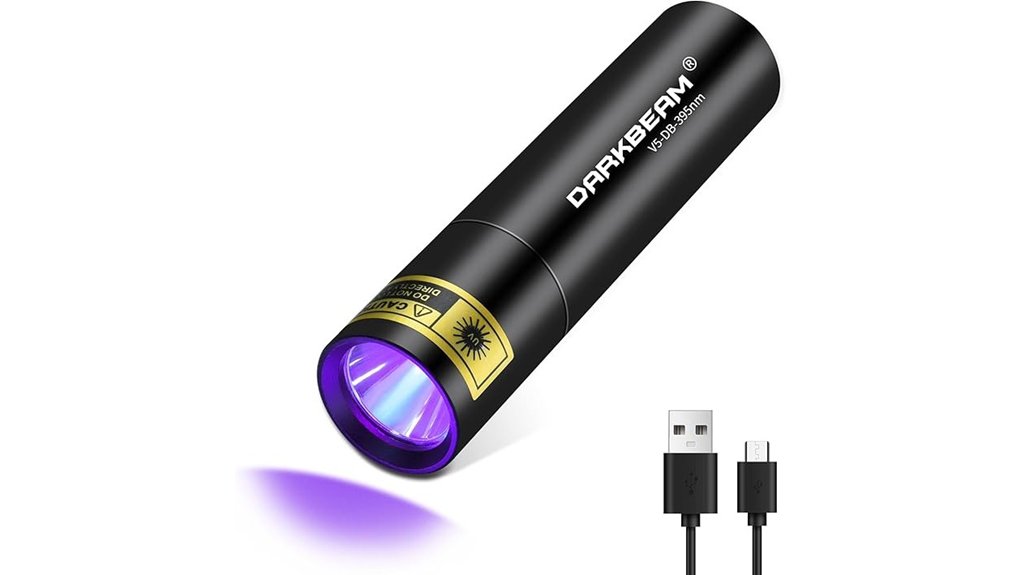 compact usb c 395nm uv flashlight