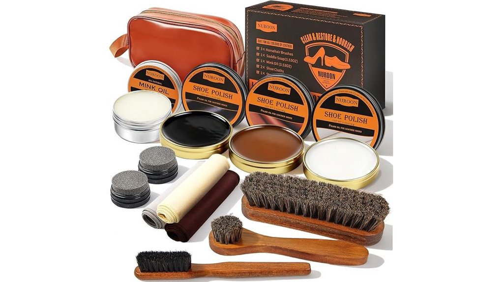 complete 13 piece leather shoe care