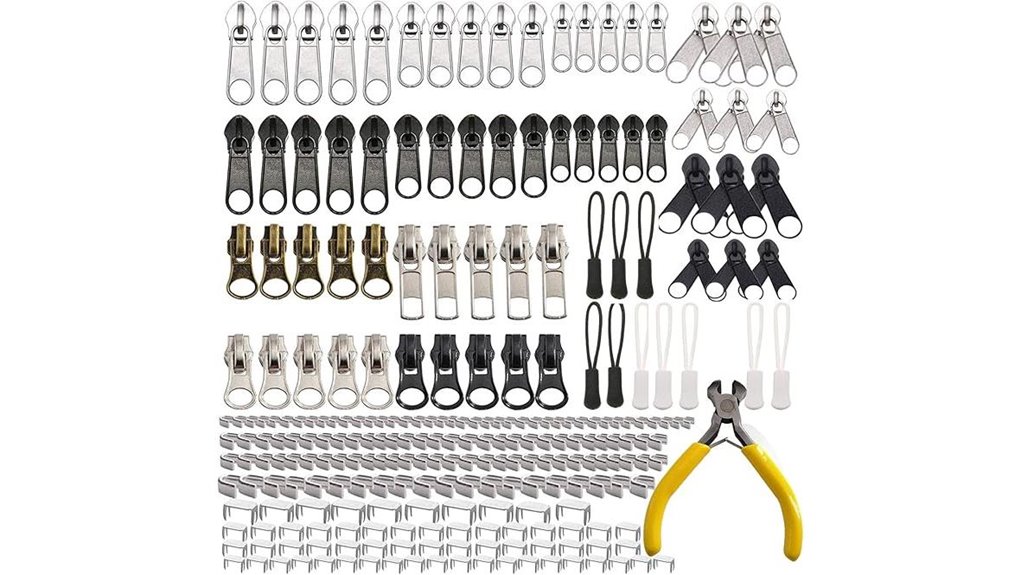 comprehensive 252 piece zipper repair
