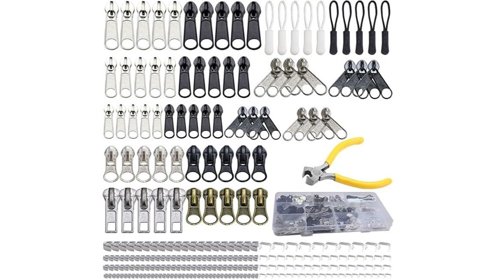 comprehensive 254 piece zipper repair kit