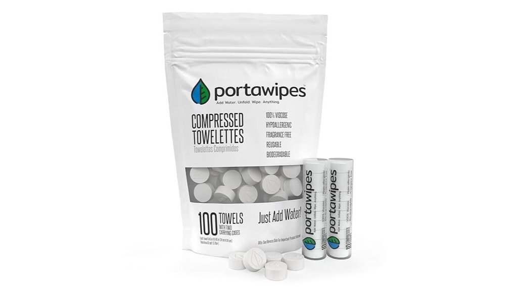 compressed coin sized towel pack