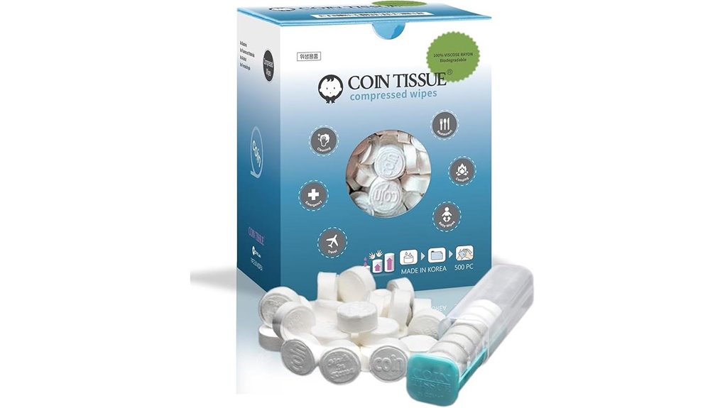 compressed coin tissue pack 500