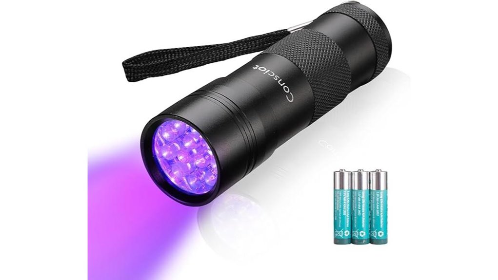 consciot 12 led 395nm uv flashlight