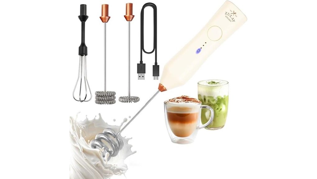 copper rechargeable milk frother