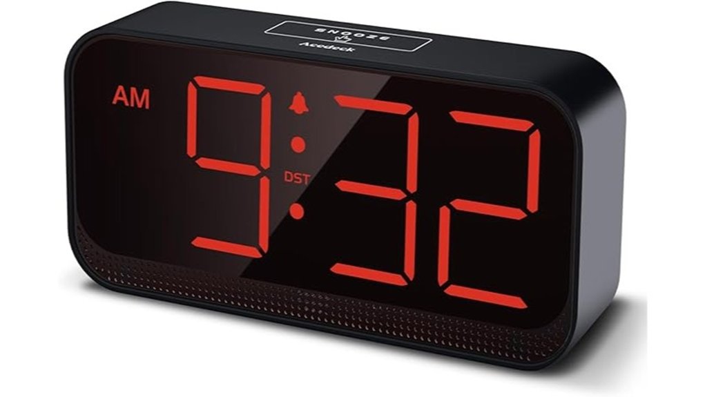 cordless red digital clock