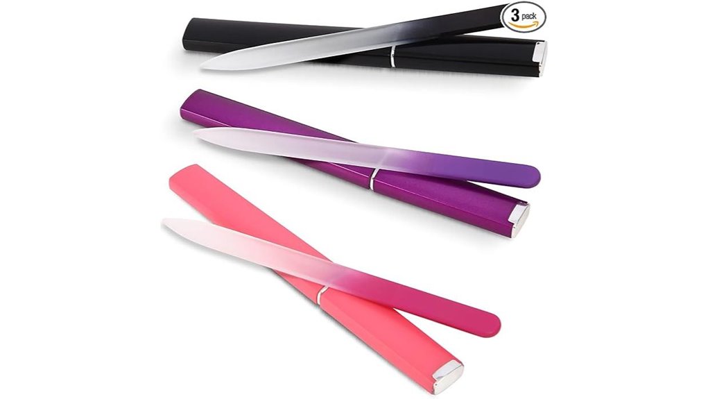 crystal glass nail files set