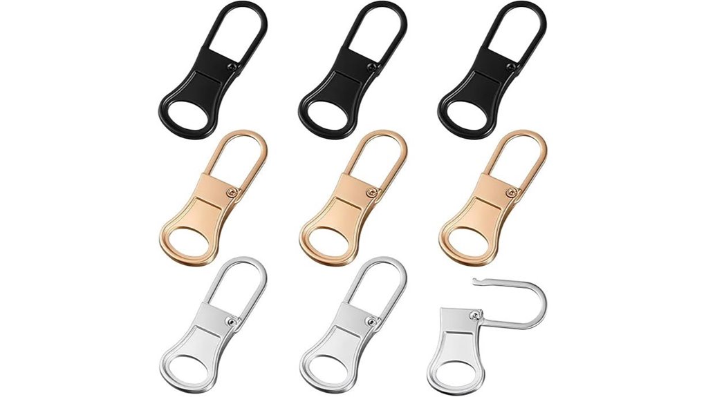 detachable metal zipper pulls
