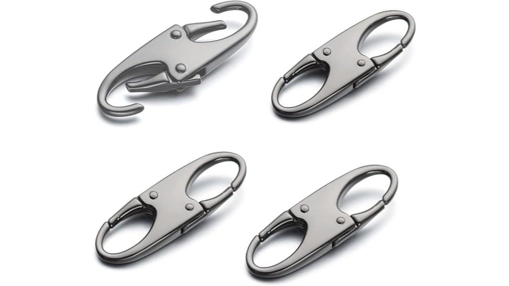 double carabiner zipper deterrent