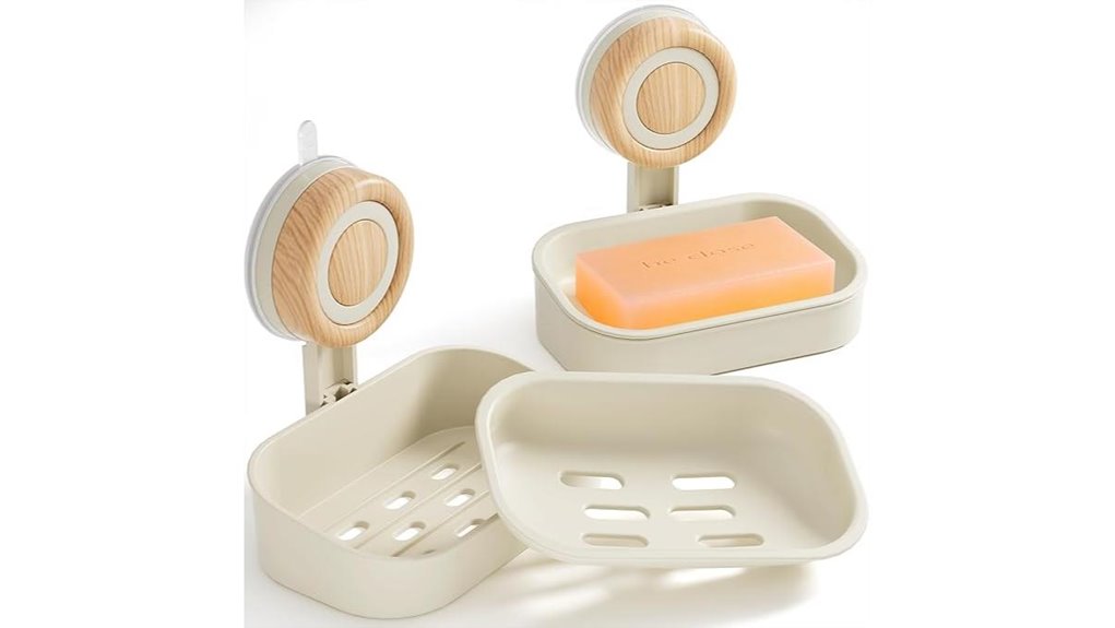 double layer suction soap dish