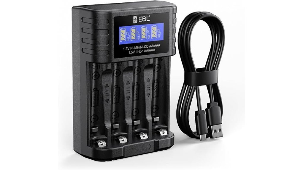 ebl usb c aa aaa charger