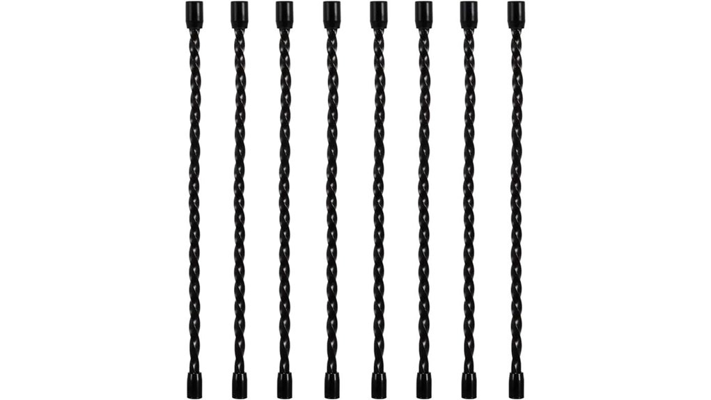 eight black silicone wireties