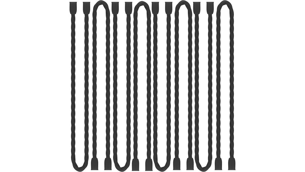 eight pack twelve inch steel core silicone cable ties