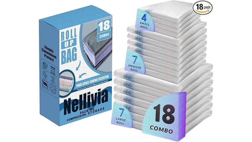 eighteen piece pump free compression bags