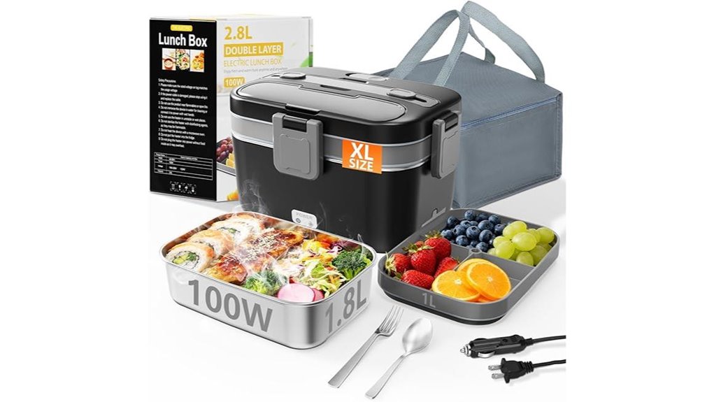 electric 2 8l double layer lunchbox